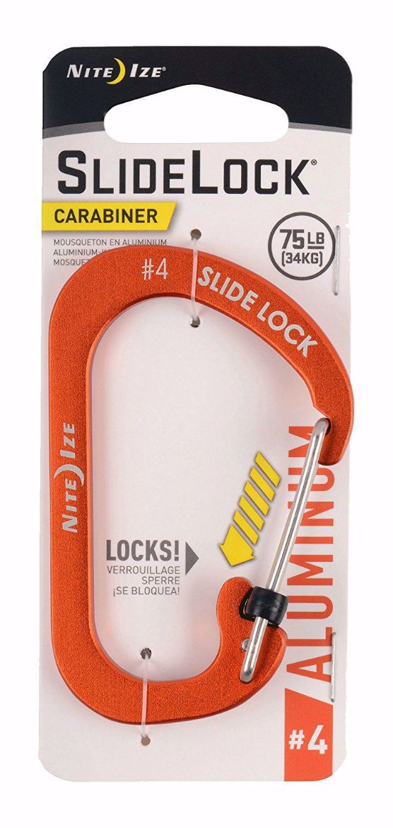 Picture of Niteize SlideLock Carabiner Aluminum #4 - Orange