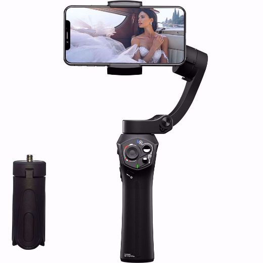 Picture of Snoppa Atom 3-Axis Foldable Handheld Gimbal Stabilizer for Smart Phone Wireless Charging with Mini Tripod - Black