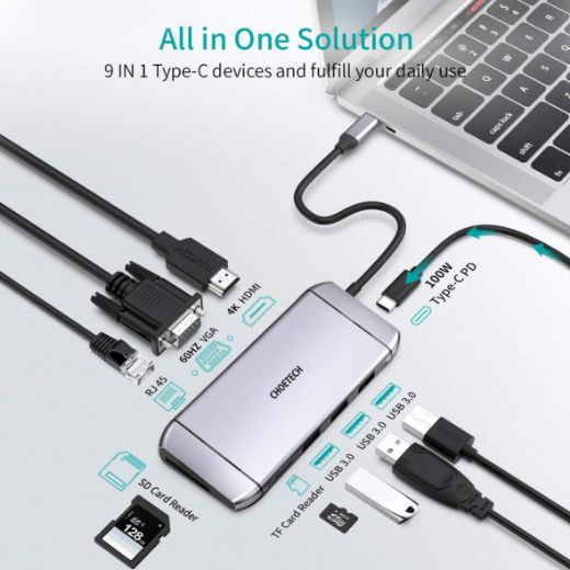 Picture of Choetech 9 in 1 USB-C Multiport Adapter