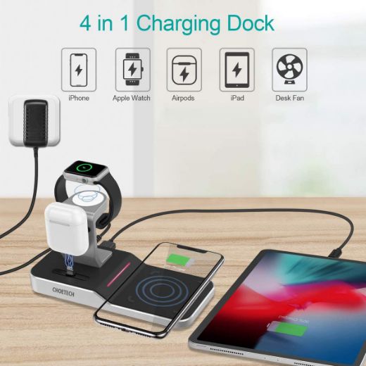 Picture of Choetech MFi Certificated 4 in 1 Wireless Charging Dock