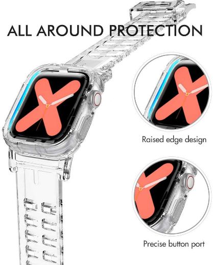 Picture of Ahastyle Crystal Band Strap with Case for Apple Watch 44/42MM - Clear