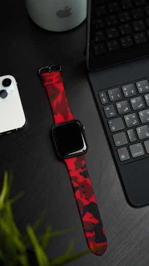 Picture of Horus Apple Watch Strap 49/45/44/42mm - Red Camo Rubber