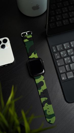 Picture of Horus Apple Watch Strap 49/45/44/42mm - Green Camo Rubber