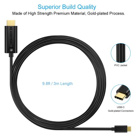 Picture of Choetech USB-C to HDMI Cable 3M - Black