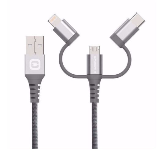 Picture of Chargeaid Charging Cable 3 in 1 2M - Grey