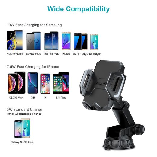 Picture of Choetech Wireless Car Mount - Black