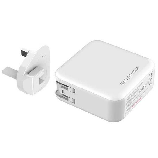 Picture of Ravpower 36W AC Wall Charger PD 18W + QC 3.0 Dual Ports (UK/EU) - White