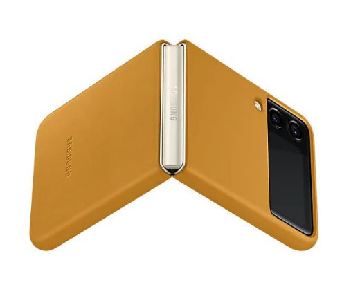 Picture of Samsung Leather Case for Galaxy Z Flip 3 - Yellow