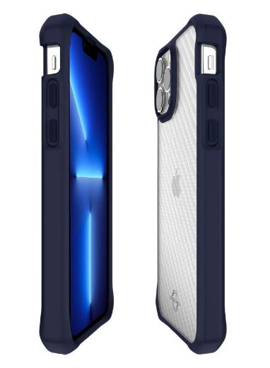 Picture of Itskins Hybrid Tek Case 2M Drop Safe for iPhone 13 Pro - Deep Blue And Transparent