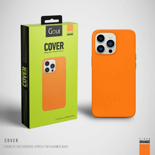 Picture of Goui Magnetic MagSafe Case for iPhone 13 Pro with Magnetic Bars - Tiger Orange