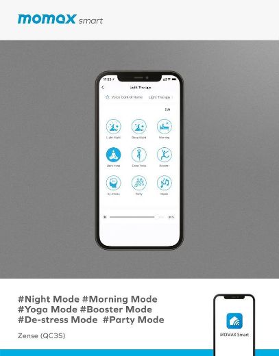 Picture of Momax Zense IoT Ambient Light with Wireless Charging - White