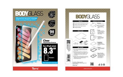 Picture of Torrii Bodyglass Screen Protector Anti Bacterial for iPad Mini 6 8.3-inch - Clear