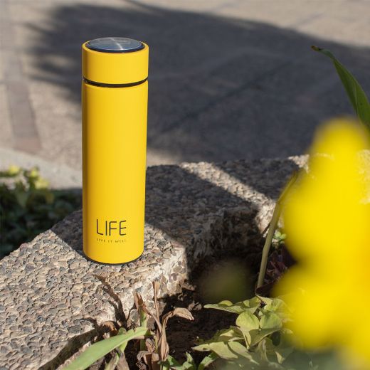 Picture of Life Insulated Stainless Steel Water Bottle 500ml - Yellow