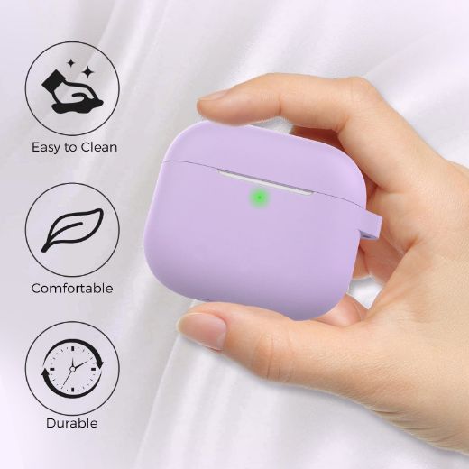 Picture of Ahastyle Full Cover Silicone Keychain Case for AirPods 3 - Lavender