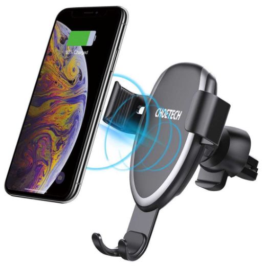 Picture of Choetech Car Mount with Fast Wireless Charging - Black