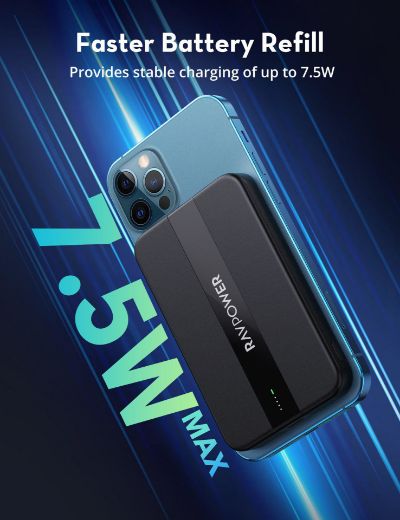 Picture of Ravpower 5000mAh 7.5W Wireless Power Bank - Black