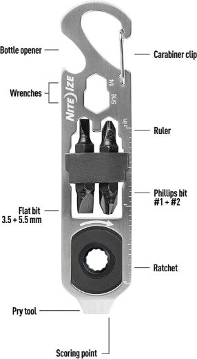 Picture of NiteIze DoohicKey Ratchet Key Tool - Grey