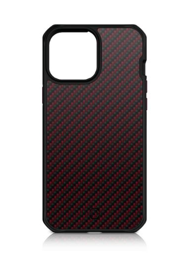 Picture of Itskins Hybrid Mag Carbon Series Cover for iPhone 13 Pro - Red Carbon/Red