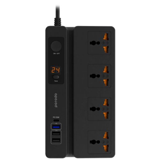 Picture of Porodo Multiport Socket 35W 3M 3000W UK - Black