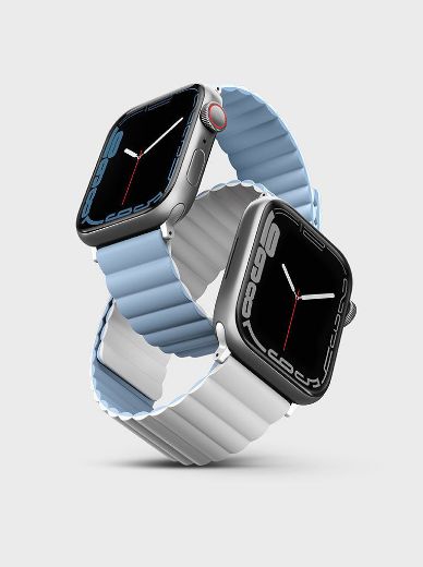 Picture of Uniq Revix Reversible Magnetic Strap for Apple Watch 42/44/45/49mm - Artic White/Blue