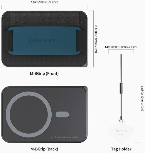 Picture of Sinjimoru 3 in 1 Magnetic Wallet as Phone Grip and Stand for MagSafe - Blue