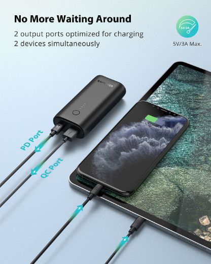 Picture of Ravpower 10000mAh PD+QC 20W Power Bank - Dark Gray