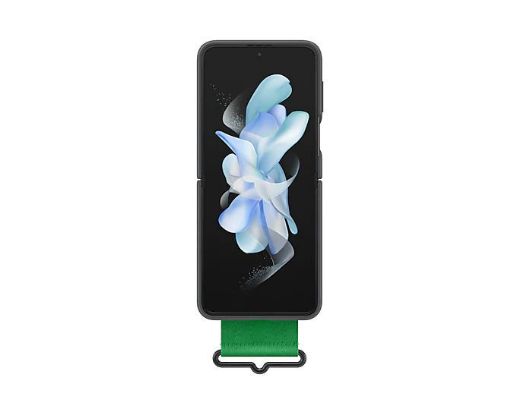 Picture of Samsung Flip 4 Silicone Cover with Strap - Black