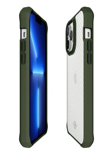 Picture of Itskins Hybrid Tek Case for iPhone 14 Pro Max - Olive Green and Transparent