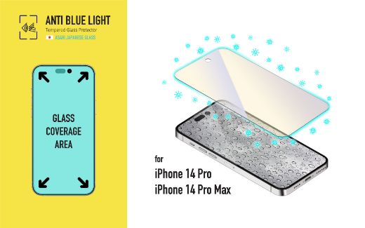 Picture of Torrii Bodyglass Screen Protector Anti-Bacterial Coating for iPhone 14 Pro - Anti Blue Light