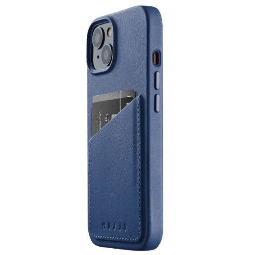 Picture of Mujjo Full Leather Wallet Case for iPhone 14 - Monaco Blue