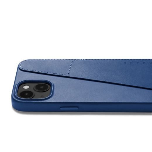 Picture of Mujjo Full Leather Wallet Case for iPhone 14 Plus - Monaco Blue