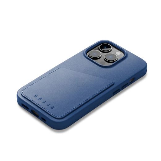 Picture of Mujjo Full Leather Wallet Case for iPhone 14 Pro - Monaco Blue