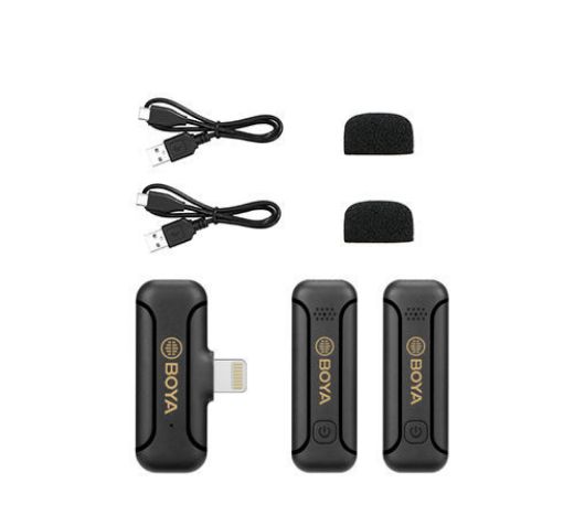 Picture of Boya D2 Smallest 2.4Ghz Wireless Micorphone with Lightning Connector - Black