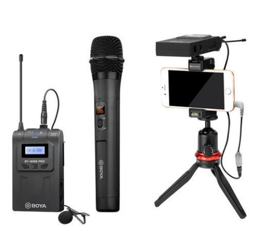 Picture of Boya Dual Channel WirelessMic Kit Custom kit, Each Item is Packed Separately - Black