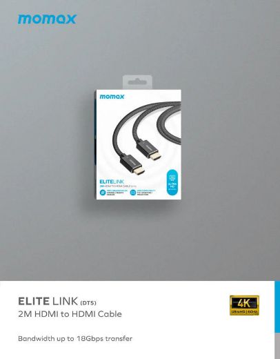 Picture of Momax Elite Link HDMI to HDMI 2.0 4K Cable 2M - Black