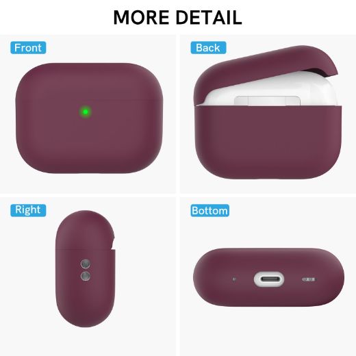 Picture of Ahastyle Silicone Case for AirPods Pro 2 - Burgundy