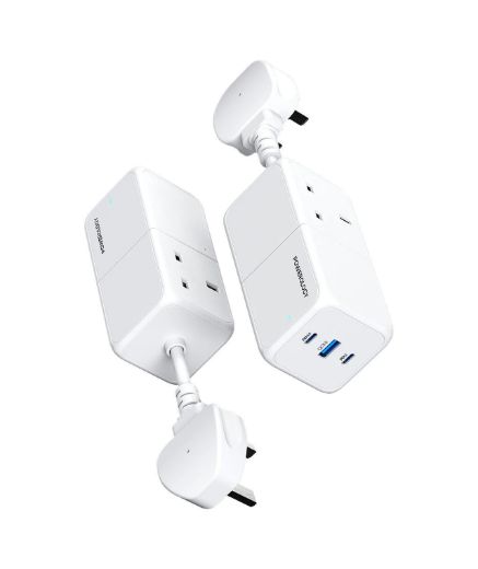 Picture of Powerology 65W Power Strip 1.5M with Dual Power Socket UK - White