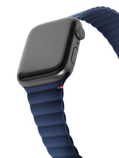 Picture of Decoded Silicone Magnet Traction Lite Strap for Apple Watch 49/45/44/42mm - Matte Navy