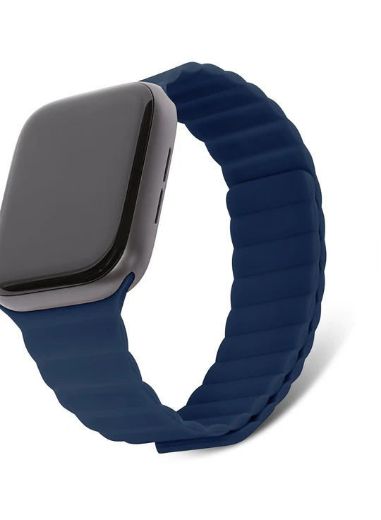 Picture of Decoded Silicone Magnet Traction Lite Strap for Apple Watch 49/45/44/42mm - Matte Navy