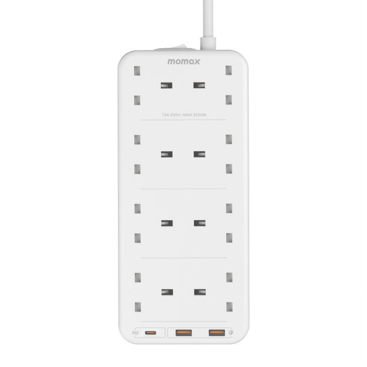 Picture of Momax OnePlug PD 20W 2A1C 8 Outlet Strip - White