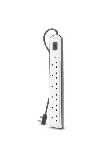 Picture of Belkin 6 Outlet Surge Protection Strip 2M - White