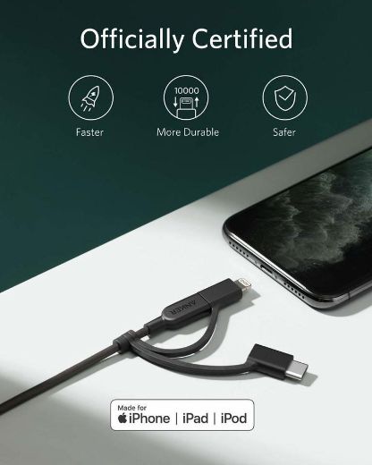 Picture of Anker PowerLine II 3 in 1 0.9M C89 - Black