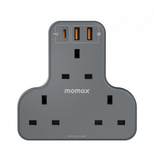 Picture of Momax OnePlug PD 20W 3 Outlet T-shaped Extension Socket - Grey