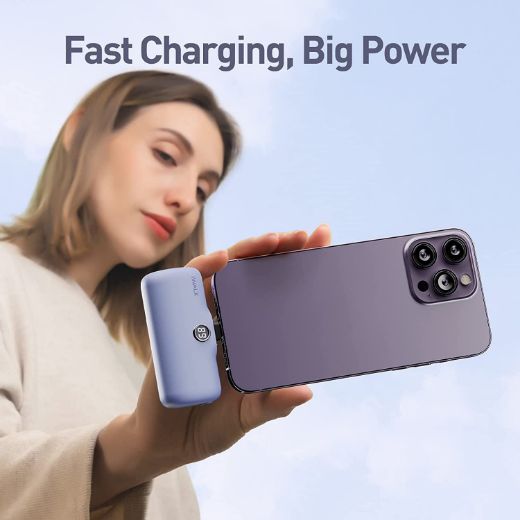 Picture of iWalk LinkMe Pro Fast Charge 4800mAh Pocket Battery for iPhone - Purple