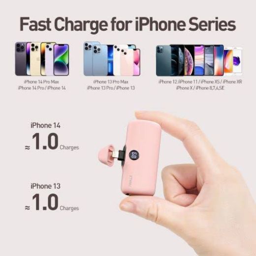 Picture of iWalk LinkMe Pro Fast Charge 4800mAh Pocket Battery for iPhone - Pink