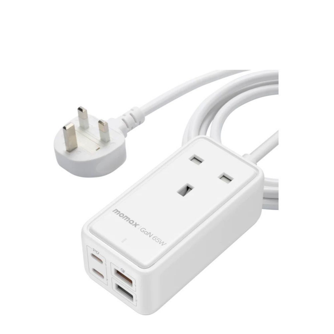 Picture of Momax OnePlug 65W GaN Extension Cord with USB - White