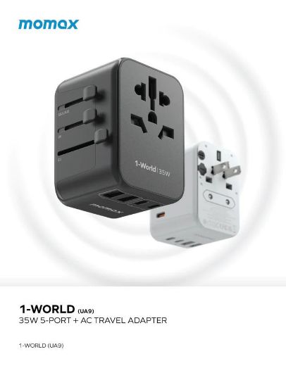 Picture of Momax 1-World PD 35W 5 ports Travel Adaptor - Black