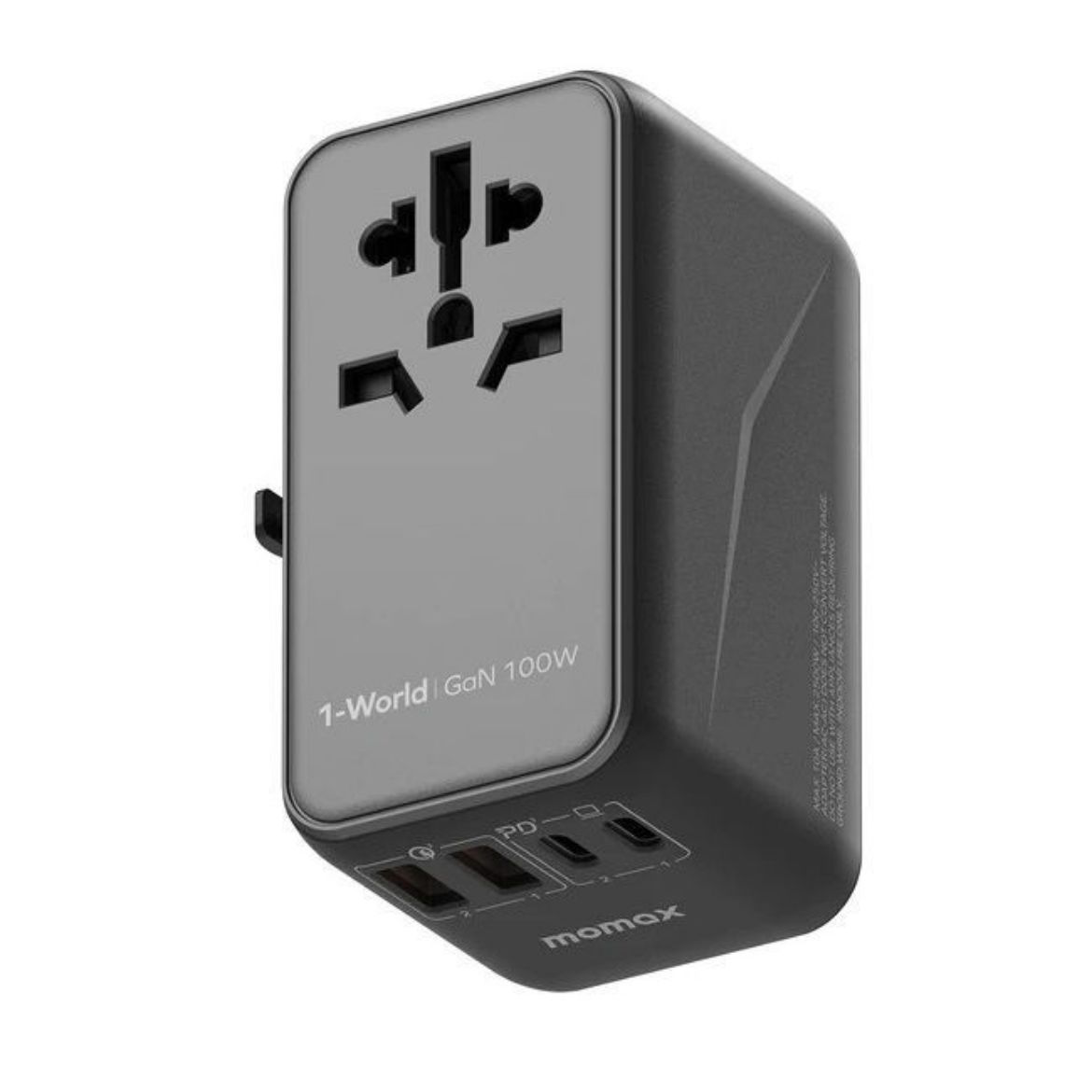 Picture of Momax 1-World 100W GaN Travel Adaptor - Black