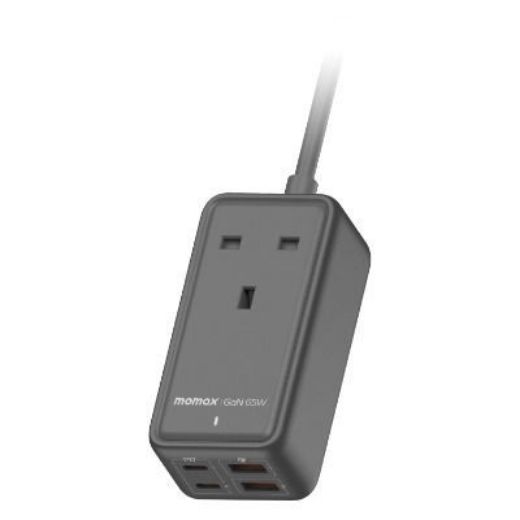 Picture of Momax OnePlug 65W GaN Extension Cord with USB - Space Grey