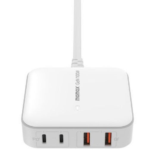 Picture of Momax OnePlug 100W 4-Port GaN Desktop Charger - White